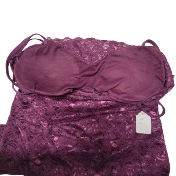 Purple Lace Long Camisole Lace Tank Top Stretchy Long Camisole - Size L- NEW - Picture 10 of 10